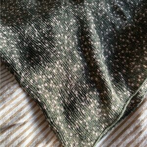 Monteau Sheer Green Blouse with Pink floral pattern